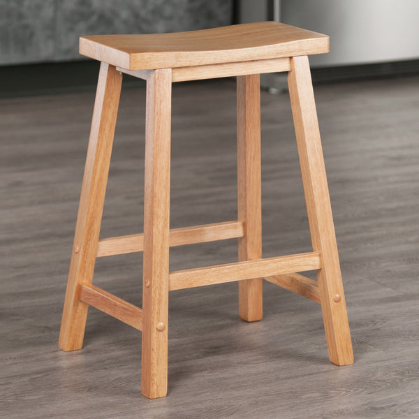 Winsome Wood Satori Saddle Seat Counter Stool - Stylish Natural Wood Stool With Comfort & Stability For Any Space Natural Solid Wood 84084-winsome-wood