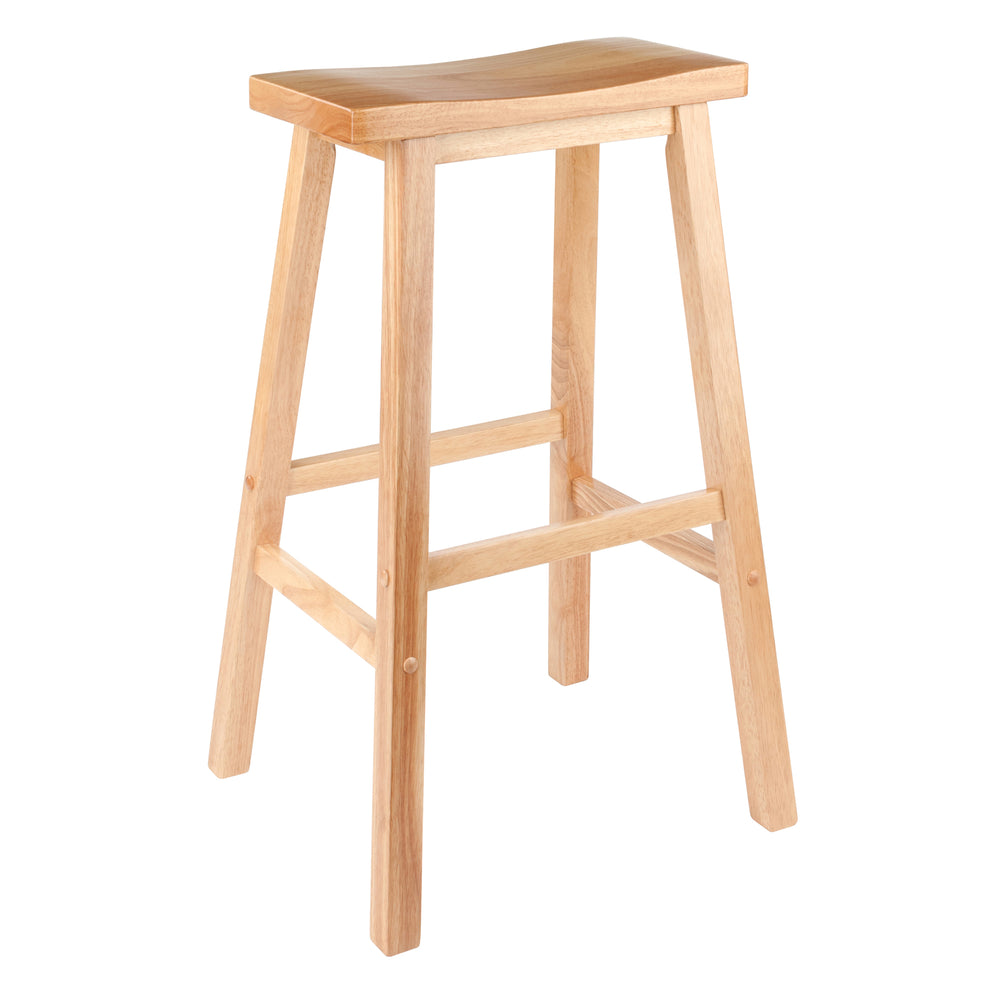 Winsome Wood Satori Saddle Seat Bar Stool - Stylish Natural Wood Design, 29” Tall, Comfortable & Sturdy! Natural Solid Wood 84089-winsome-wood