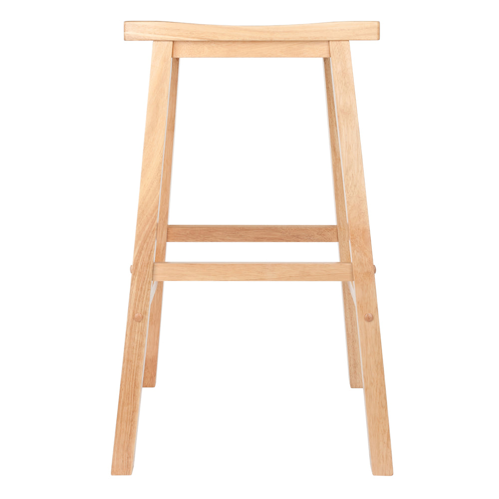 Winsome Wood Satori Saddle Seat Bar Stool - Stylish Natural Wood Design, 29” Tall, Comfortable & Sturdy! Natural Solid Wood 84089-winsome-wood