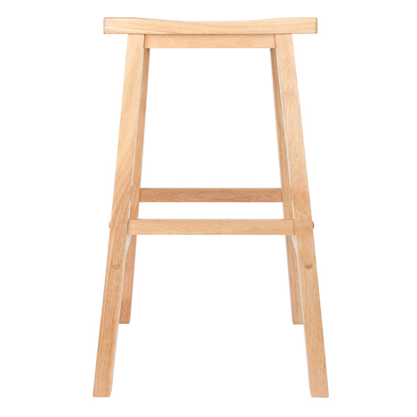 Winsome Wood Satori Saddle Seat Bar Stool - Stylish Natural Wood Design, 29” Tall, Comfortable & Sturdy! Natural Solid Wood 84089-winsome-wood