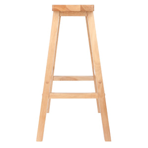 Winsome Wood Satori Saddle Seat Bar Stool - Stylish Natural Wood Design, 29” Tall, Comfortable & Sturdy! Natural Solid Wood 84089-winsome-wood