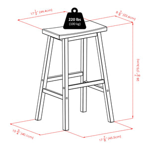 Winsome Wood Satori Saddle Seat Bar Stool - Stylish Natural Wood Design, 29” Tall, Comfortable & Sturdy! Natural Solid Wood 84089-winsome-wood