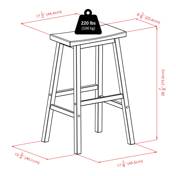 Winsome Wood Satori Saddle Seat Bar Stool - Stylish Natural Wood Design, 29” Tall, Comfortable & Sturdy! Natural Solid Wood 84089-winsome-wood