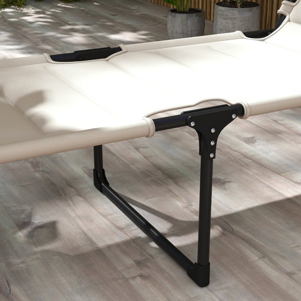 English Elm Outsunny 2-Piece Adjustable Outdoor Lounge Chairs With Sunshade, Cushioned Headrest For Comfort W2225P175536-GIGA