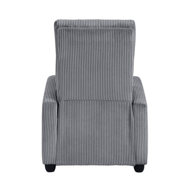 English Elm Modern Parsons Push Back Recliner Chair in Soft Corduroy Fabric — Sleek Comfortable Living Room Lounger with Solid Wood Frame and Easy Recline Mechanism Dark Gray 30 L x 27 W x 21.5 H B011P395855