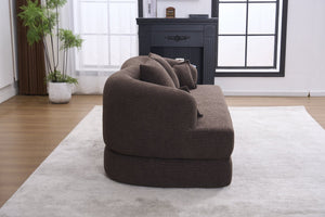 English Elm (old Sku W2231p392100) Chenille Sleeper Sofa Foldable Convertible Loveseat with Four Pillows Brown W2231P466739