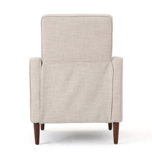 English Elm Christopher Knight Home® - Fabric Recliner Chair Mid-Century Modern Pushback Single Sofa with Tufted Cushion, Birch Legs, Cozy Comfort Wheat 60741.00WET
