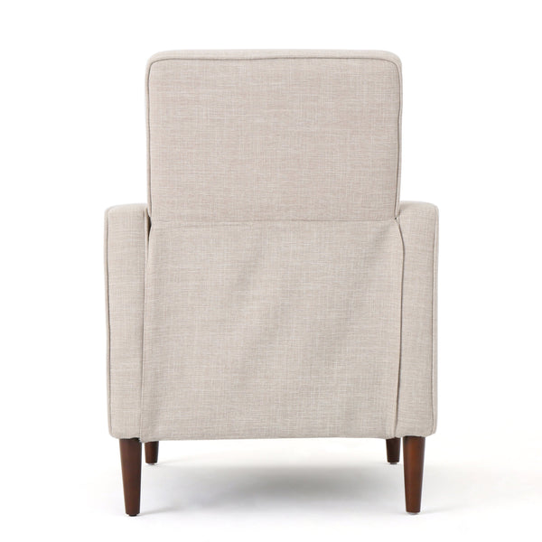 English Elm Christopher Knight Home® - Fabric Recliner Chair Mid-Century Modern Pushback Single Sofa with Tufted Cushion, Birch Legs, Cozy Comfort Wheat 60741.00WET