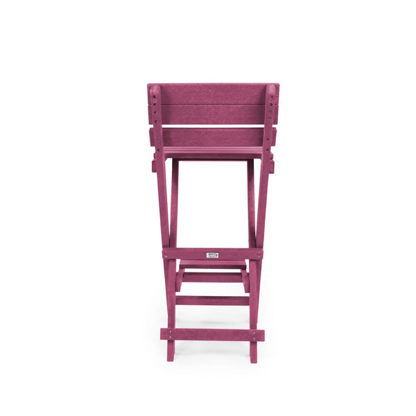 English Elm Harbor Point Recycled Hdpe Outdoor Folding Bar Stool Patio Deck All Season Seating Burgundy B2745P409650