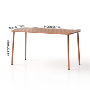 English Elm Sella Long Table In Claret Red - Stylish, Weather-Resistant Outdoor Dining For Balconies & Gardens W3318P308296-GIGA
