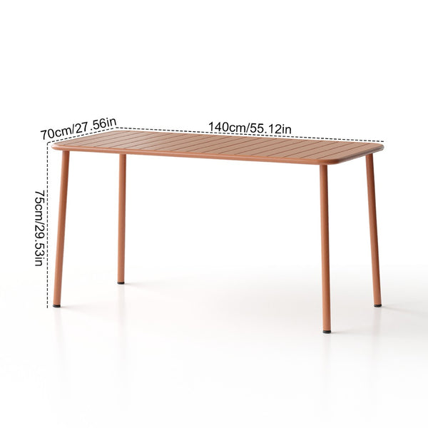 English Elm Sella Long Table In Claret Red - Stylish, Weather-Resistant Outdoor Dining For Balconies & Gardens W3318P308296-GIGA