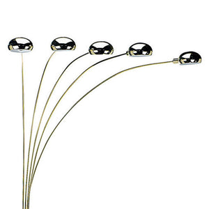 English Elm 84" Tall Metal Floor Lamp - Elegant Polished Brass Finish With 5 Adjustable Arching Arms For Versatile Lighting B072116042