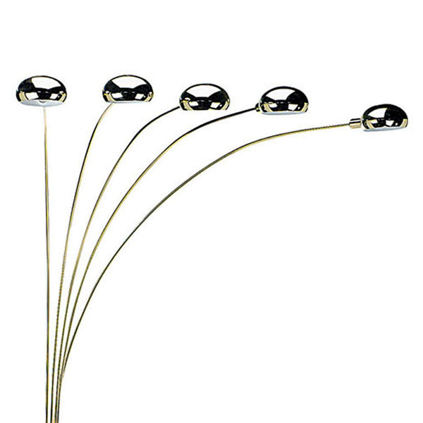 English Elm 84" Tall Metal Floor Lamp - Elegant Polished Brass Finish With 5 Adjustable Arching Arms For Versatile Lighting B072116042