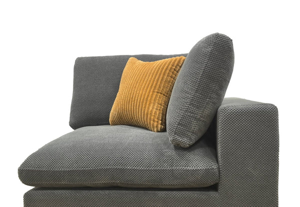 English Elm Coffee Bean Textured Modular Sectional Low Profile Lounge Sofa with Toss Pillows Light Gray B2748S00073
