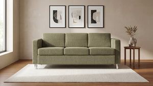 OSP Home Furnishings Pacific Contemporary Sofa with Chrome Legs and Performance Fabric for Modern Living Rooms PAC53-S126
