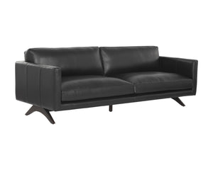 Sunpan Rogers Sofa - Luxurious Leather Comfort with Timeless Design for Your Living Room Sanctuary Cortina Black Leather