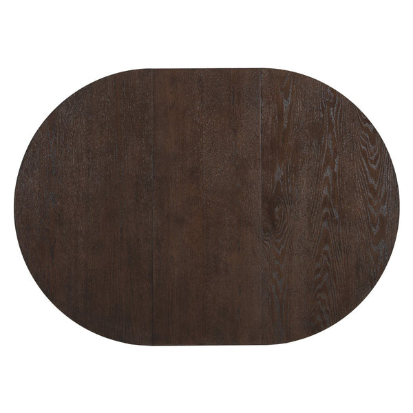 English Elm TOPMAX Solid Wood 5-Piece Extendable Round Dining Set with 16.2" Removable Leaf and Upholstered Chairs Espresso SP000062AAP