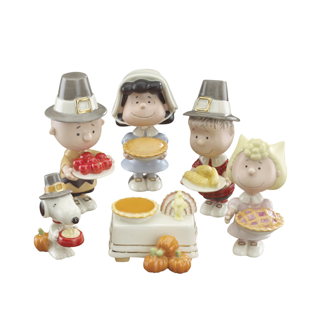Lenox Peanuts Charlie Brown Gang Ivory Porcelain Hand-painted Figurine Collectible Gift Set Birthday Party 847857