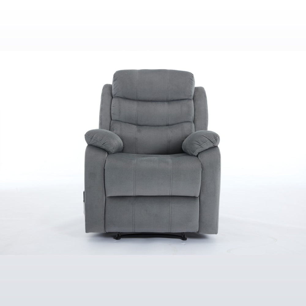 English Elm 1pc Contemporary Plush Fabric Recliner with Lumbar Massage and Ergonomic Comfort B011P205603