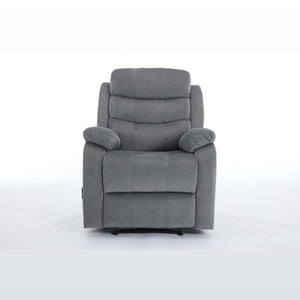English Elm 1pc Contemporary Plush Fabric Recliner with Lumbar Massage and Ergonomic Comfort B011P205603