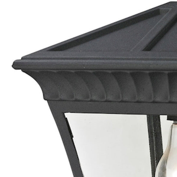 Thomas Lighting Ridgewood Outdoor Pendant Lantern with Clear Glass and Forged Black Metal Crown Detail 8411EH/65