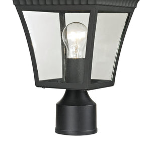 Thomas Lighting Ridgewood Outdoor Post Light Forged Metal Lantern with Clear Glass Panels Matte Black 8411EP/65