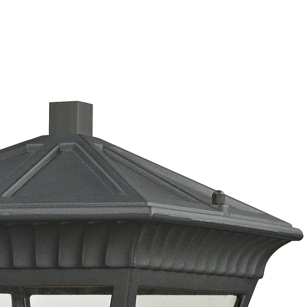 Thomas Lighting Ridgewood Outdoor Post Light Forged Metal Lantern with Clear Glass Panels Matte Black 8411EP/65