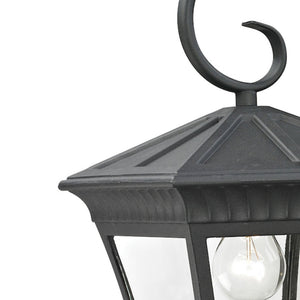 Thomas Lighting Ridgewood Outdoor Wall Sconce with Clear Glass Panels and Forged Metal Lantern Design 15 inches Black 8411EW/65