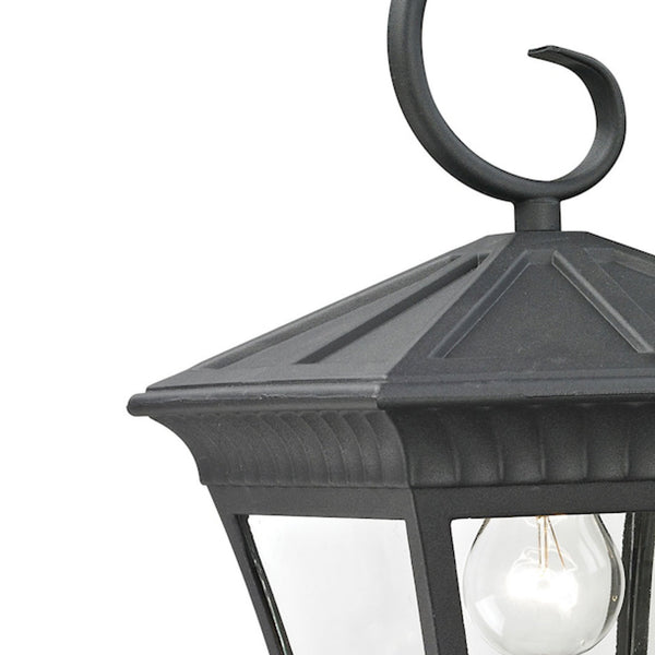 Thomas Lighting Ridgewood Outdoor Wall Sconce with Clear Glass Panels and Forged Metal Lantern Design 15 inches Black 8411EW/65