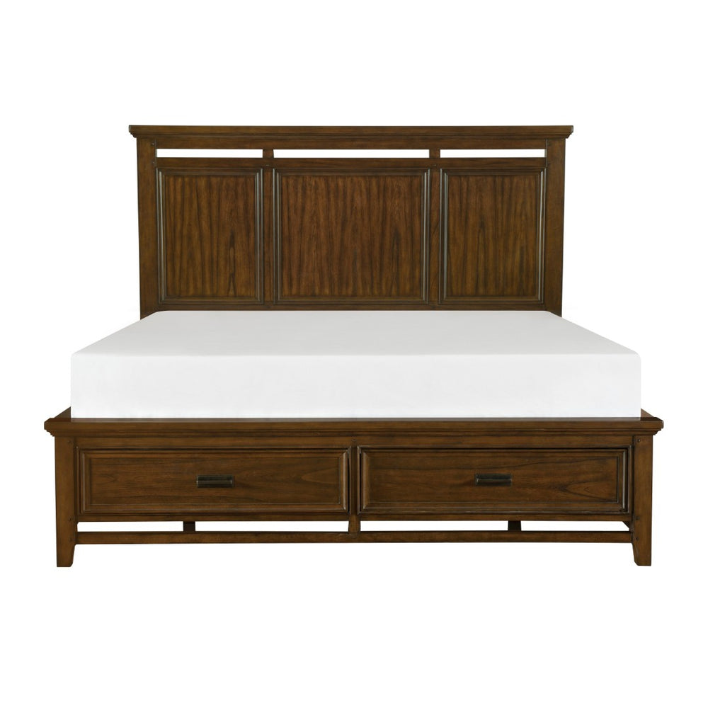 English Elm Classic Queen Platform Storage Bed Mindy Veneer Tall Headboard Traditional Bedroom B011S01609
