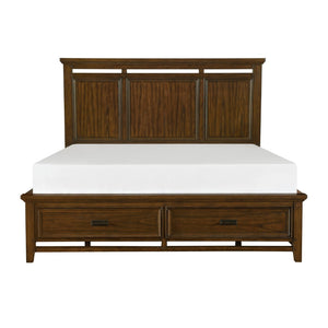 English Elm Classic Queen Platform Storage Bed Mindy Veneer Tall Headboard Traditional Bedroom B011S01609