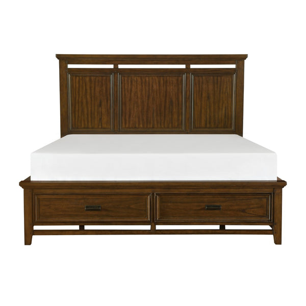 English Elm Classic Queen Platform Storage Bed Mindy Veneer Tall Headboard Traditional Bedroom B011S01609
