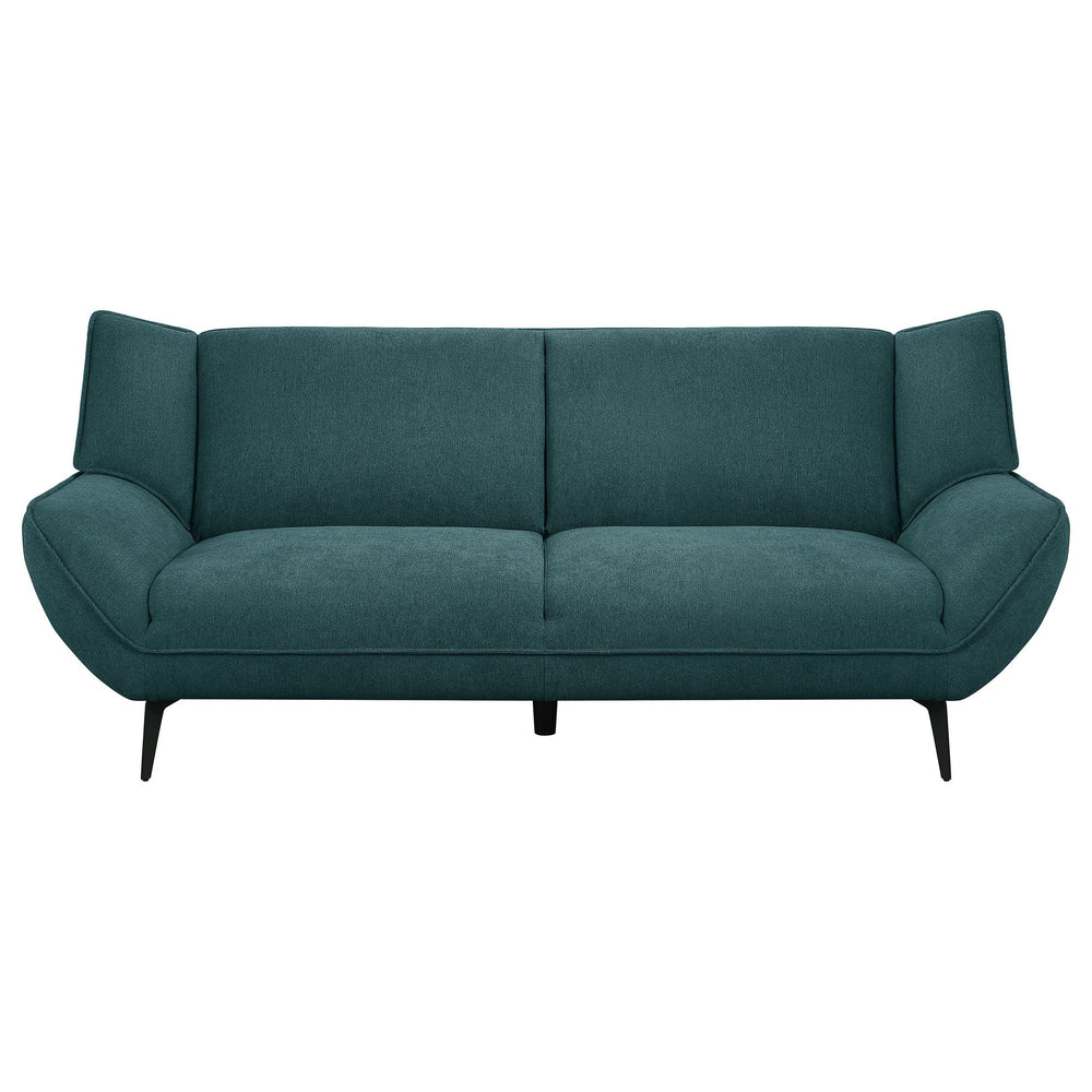 English Elm Logan Teal Blue 3-Piece Sofa Set: Modern Wingback Design With Plush Comfort & Sleek Metal Legs B062S01269