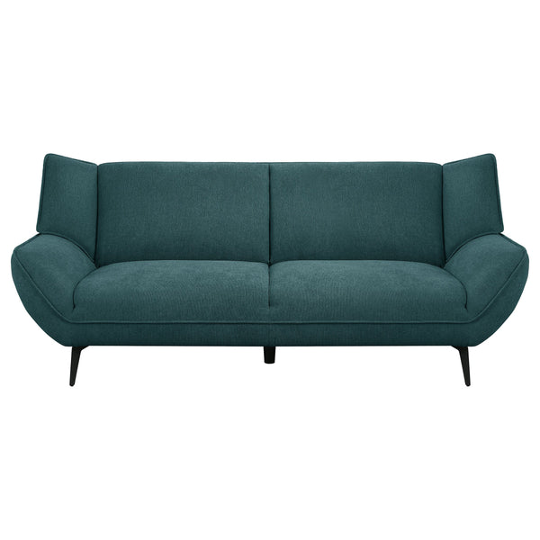English Elm Logan Teal Blue 3-Piece Sofa Set: Modern Wingback Design With Plush Comfort & Sleek Metal Legs B062S01269