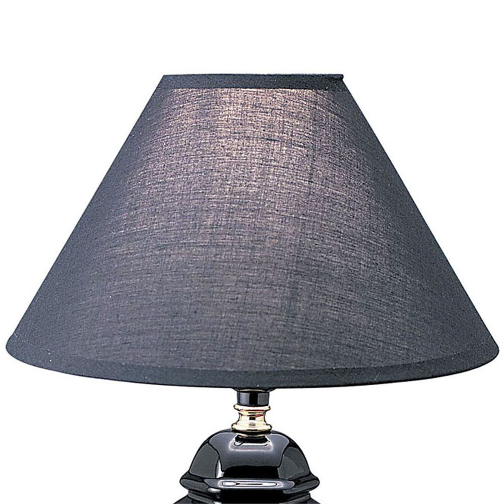 English Elm 13" Elegant Ceramic Table Lamp - Urn-Shaped Design In Black Finish With Stylish Linen Shade B072116104