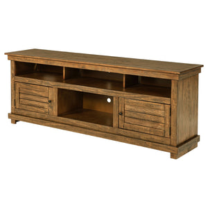 English Elm Castleton Farmhouse Media Console with Open Shelving and Concealed Storage for Large Rooms B062P451645
