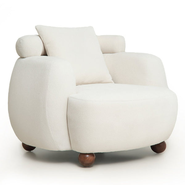 English Elm Nordic Chenille Bucket Chair Deep Cushioned Seat for Living Room Reading Lounge Ameican White Oak W2901P489485