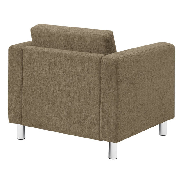 OSP Home Furnishings Pacific Club Armchair with Chrome Legs and Performance Fabric for Modern Living Rooms Armchair Taupe PAC51-S125