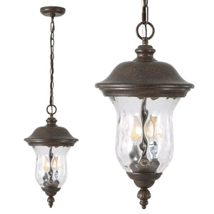 English Elm 19"(h) Rustic Aluminum Pendant Lantern Weatherproof Farmhouse Porch and Patio Light W2312P415975