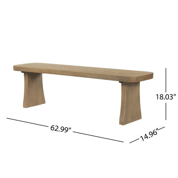English Elm Indoor Solid Pine Dining Bench Seats Three Adults Farmhouse Style Kitchen Seating N779P329133B