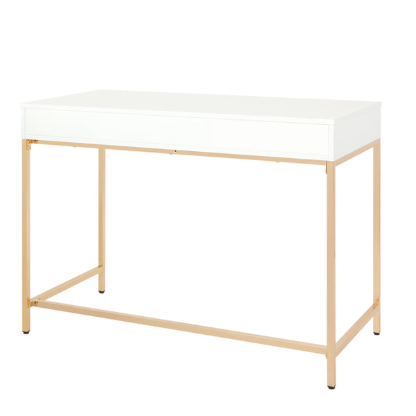 OSP Home Furnishings Alios White Desk White/Gold