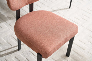 English Elm Modern Boucle Tufted Dining Chairs Set of 2 Mid-century Matte Leg Kitchen Seating Black,Orange W3244P296984