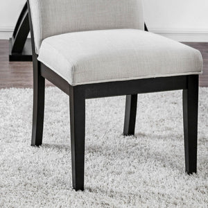 English Elm Modern Two-Tone Beige & Black Tufted Side Chairs Set of 2 — Tapered Legs, Padded Cushions, Ergonomic Support B011P387139