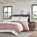 INK+IVY Mila Global Inspired 3 Piece Cotton Duvet Cover Set with Chenille Tufting II12-1317 Auburn