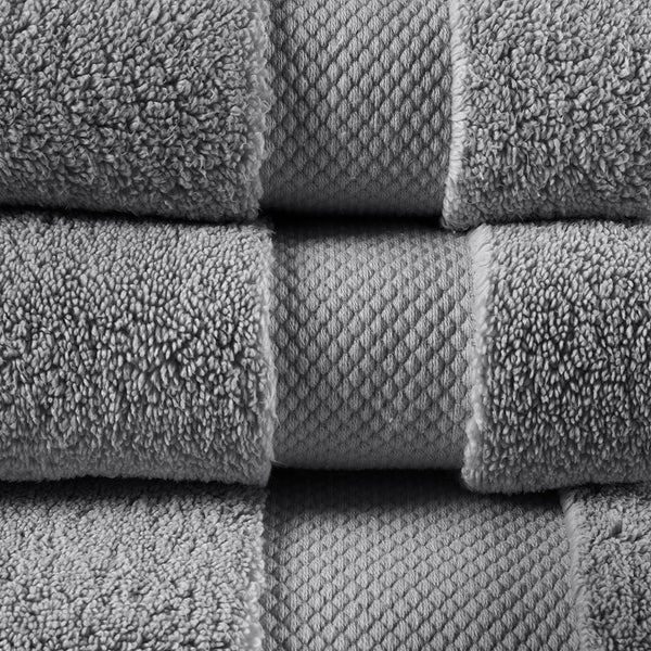 JLA Home Madison Park Signature - 1000gsm Premium 6-Piece Cotton Towel Set — Spa-Soft, Ultra-Absorbent, OEKO-TEX Certified Luxury for Home Charcoal MPS73-470