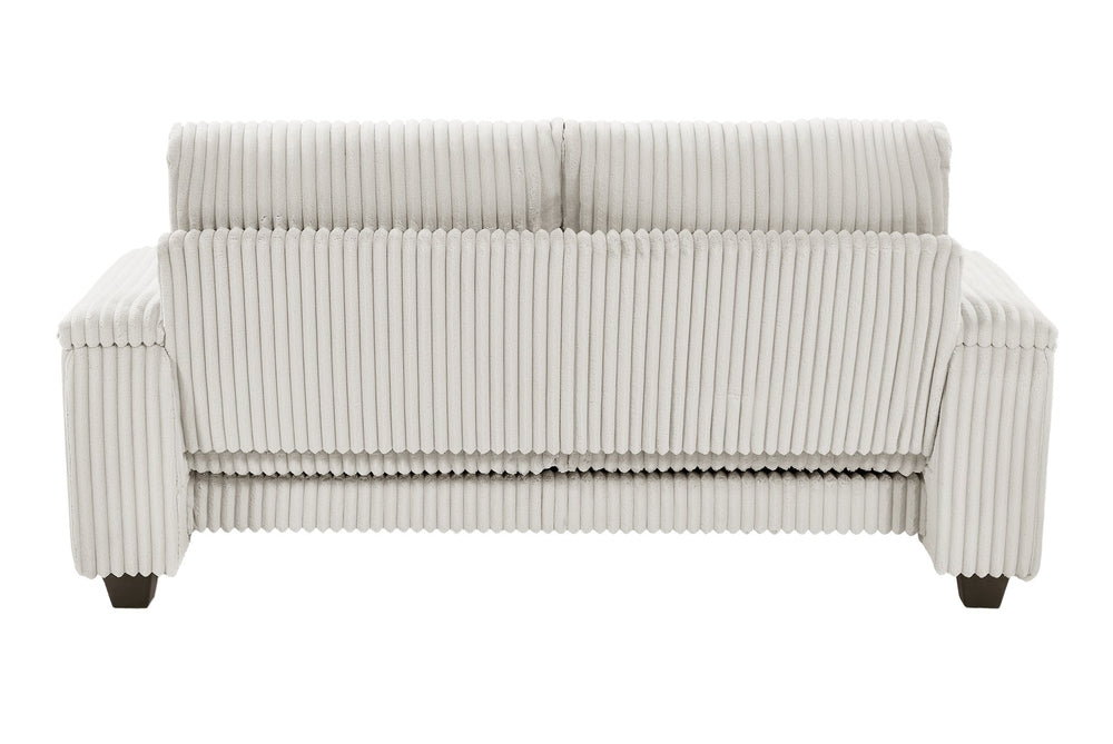 English Elm 71" Loveseat Plush Corduroy Small Sofa with Armrest Storage, USB Port, Solid Wood Frame, Beige W542P210606