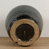 Lilys 12" Vintage Rice Wine Pot Black Glazed 8420