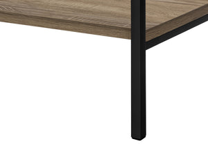 English Elm Bookshelf, 4-Tier Space-Saving Bookcase with Dark Wood-Look Laminate and Black Metal Frame for Home Decor taupe 50 L x 14 W x 4 H B2710P219958
