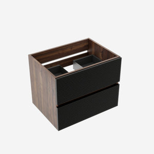 English Elm 24' 24 Inch Floating Bathroom Vanity Walnut Finish with Soft Close Drawers Mid Century Modern W1865P365230