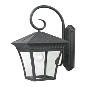 Thomas Lighting Ridgewood Outdoor Wall Sconce with Clear Glass Panels and Forged Metal Lantern Design 18 inches Black 8421EW/65